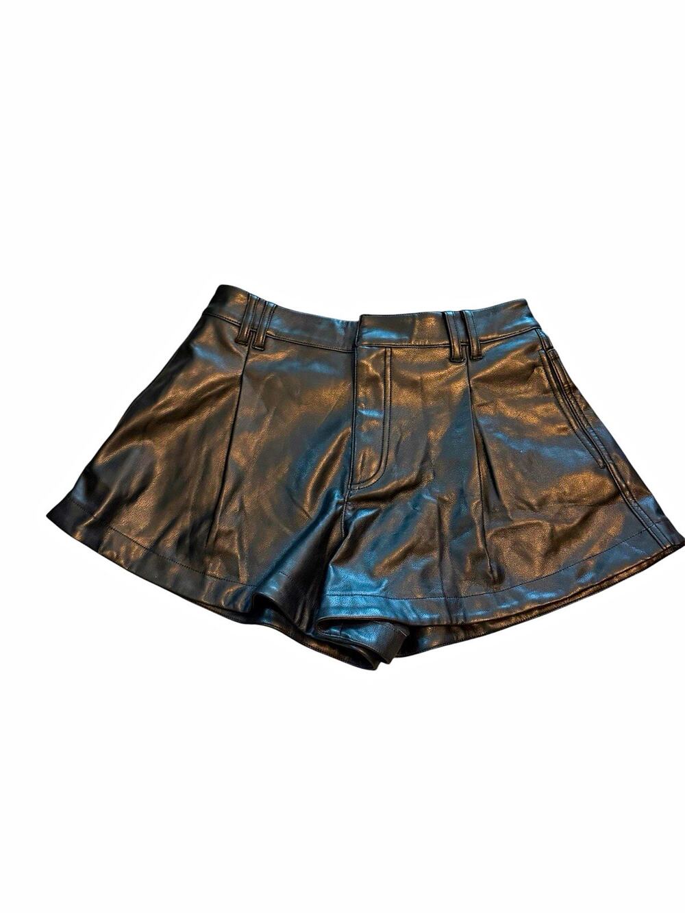 We The Free "Free Reign" Vegan Faux Leather Hot Pants Shorts Zipper Pockets 27